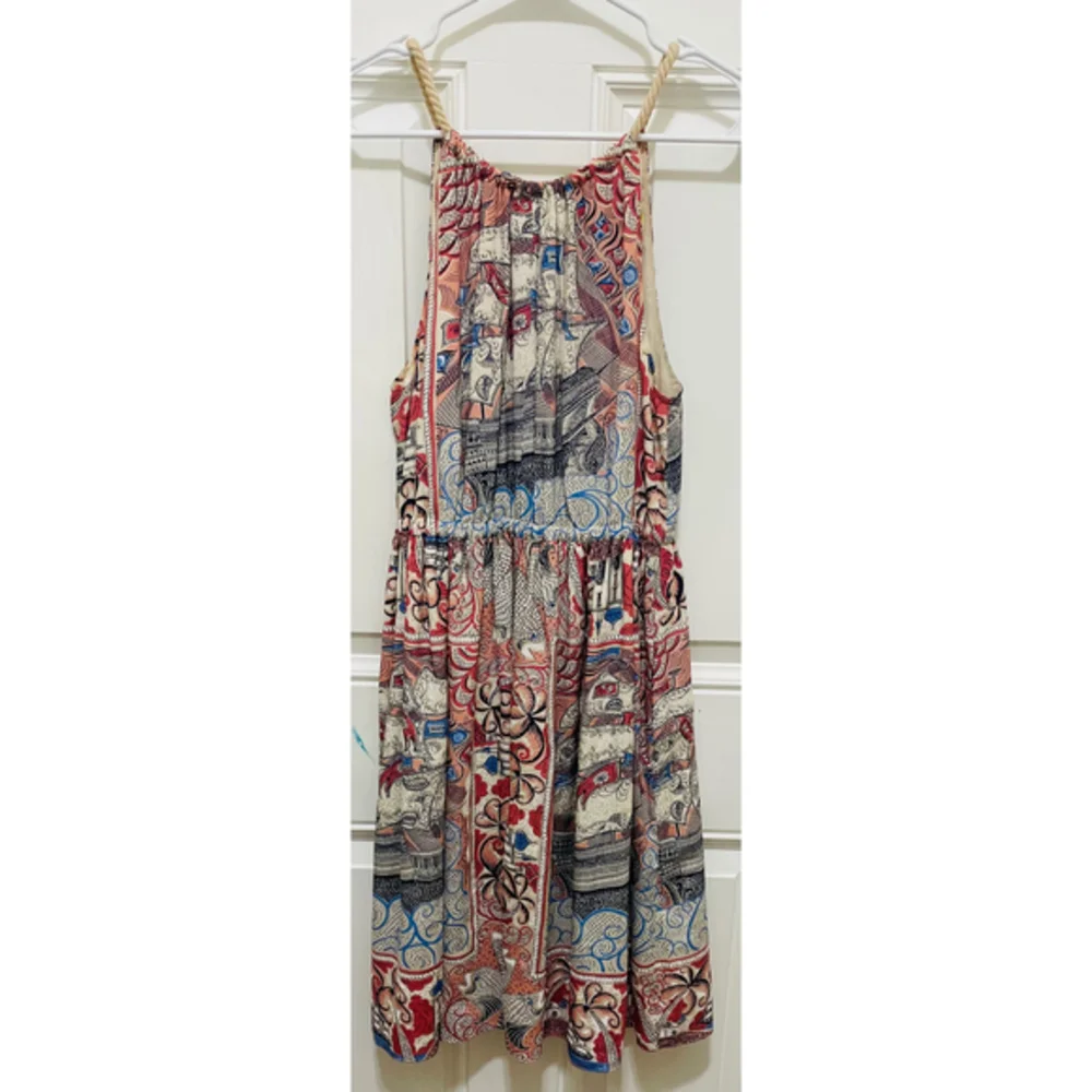 Florea Halter Dress‎ Summer Casual Sundress Print Sleeveless S